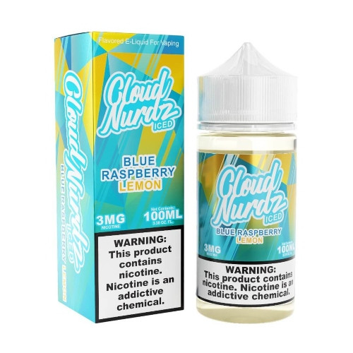 Cloud Nurdz Iced E-Liquid - Blue Raspberry Lemon 100ml; background