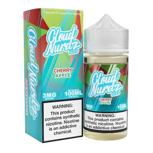 Cloud Nurdz Iced E-Liquid - Cherry Apple - 100ml background