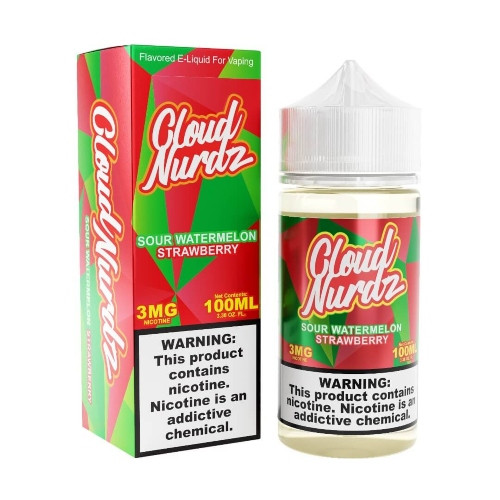 Cloud Nurdz E-Liquid - Sour Watermelon Strawberry 100ml background