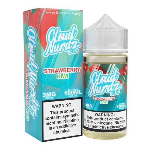 Cloud Nurdz Iced E-Liquid - Strawberry Kiwi - 100ml background