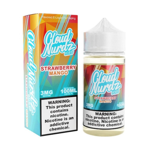 Cloud Nurdz Iced E-Liquid - Strawberry Mango 100ml background