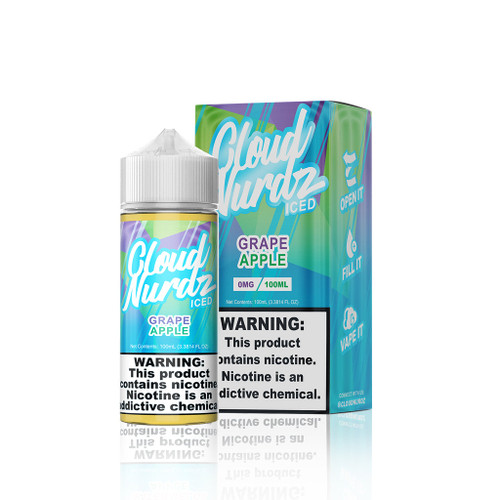 Cloud Nurdz Iced E-Liquid - Grape Strawberry - 100ml background