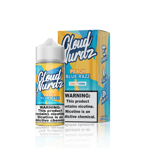 Cloud Nurdz E-Liquid - Peach Blue Razz - 100ml background